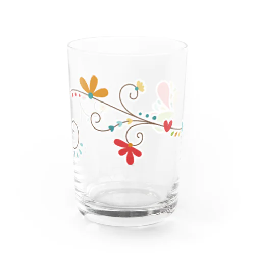 レトログラス　花と蔦 Water Glass