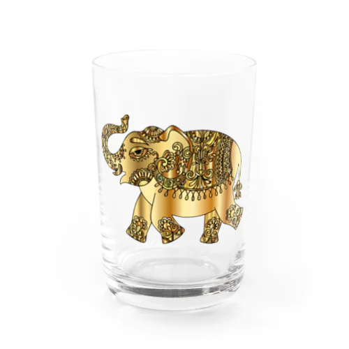 レトログラス　金のゾウ Water Glass