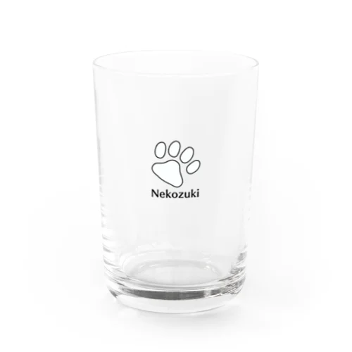 シンプル 私は猫好き ーNekozukiー（白） Water Glass