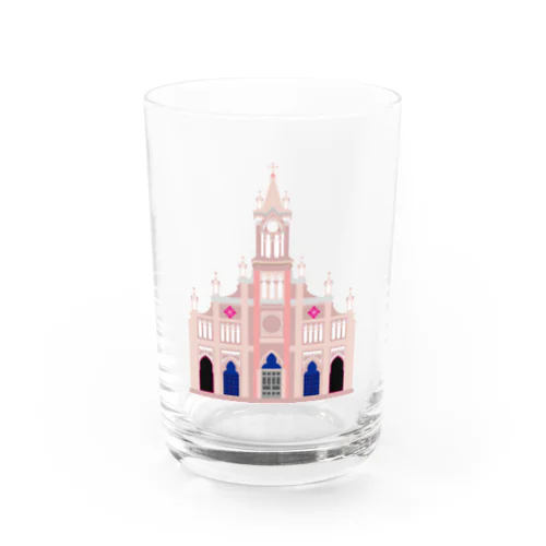 レトログラス　ピンク教会 グラス