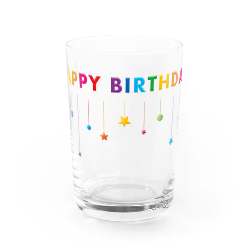 レトログラス　Happy Birthday  Water Glass