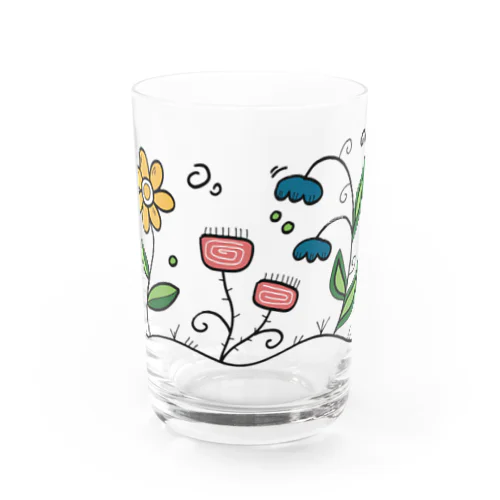 レトログラス　おどる花 Water Glass