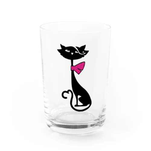 レトログラス　黒にゃんこ Water Glass