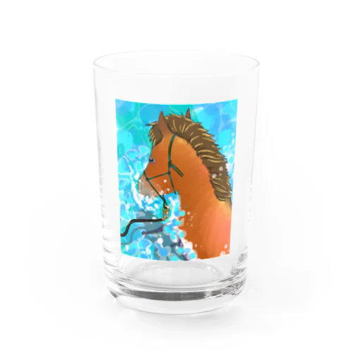 夏の与那国馬 Water Glass