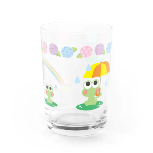 レトログラス　カエルとアジサイ グラス