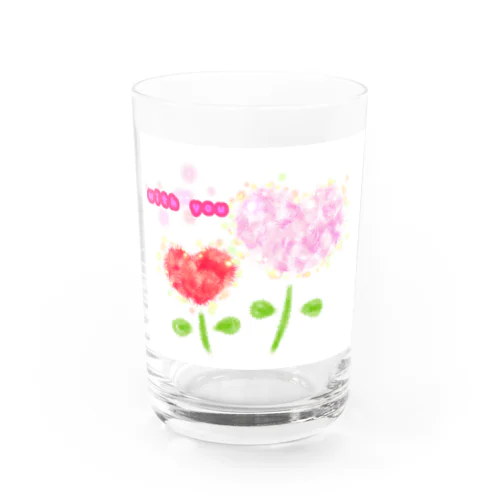 with you ピンク&レッドハート Water Glass