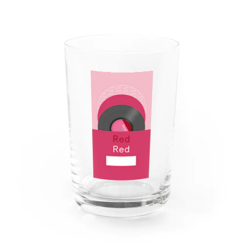 推し色★Red レコード Water Glass