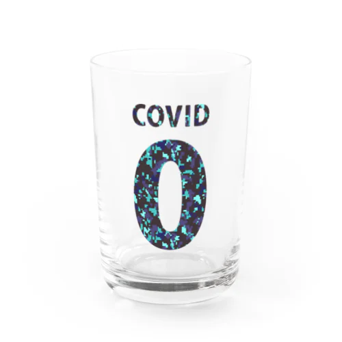 ゼロコロナ祈願グッズ〜0-COVID〜BLUE Water Glass