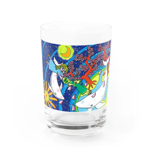 桜の女神と白いクジラ Water Glass