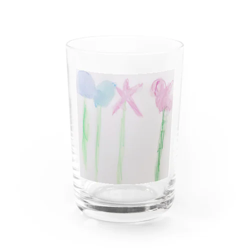 息子の優しい花の絵 Water Glass