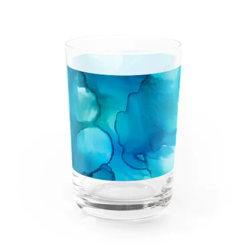 アルコールインクアートBlue グラス