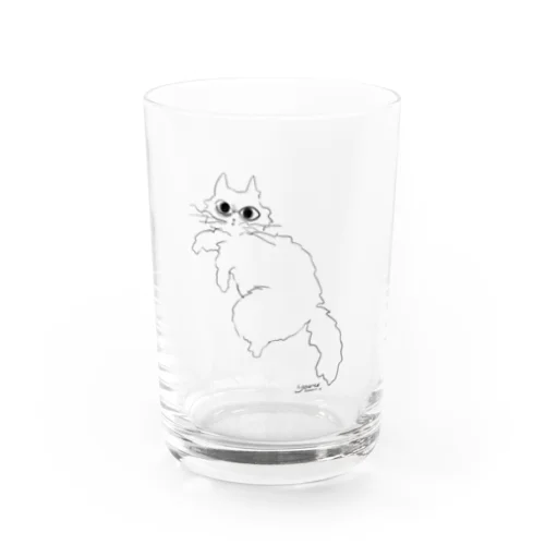 目が怖い猫（ノーマル） Water Glass