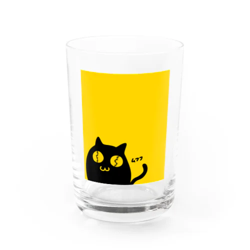 黒猫 ムフフ Water Glass