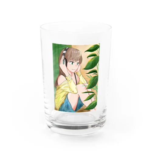 ヘッドフォンの少女B Water Glass