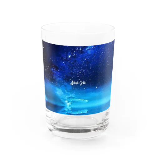 絵画風の幻想的な星空(横長) Water Glass