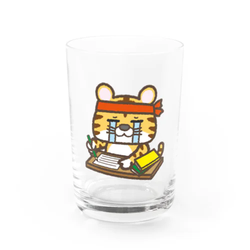 泣きながら勉強・仕事をする寅さん Water Glass