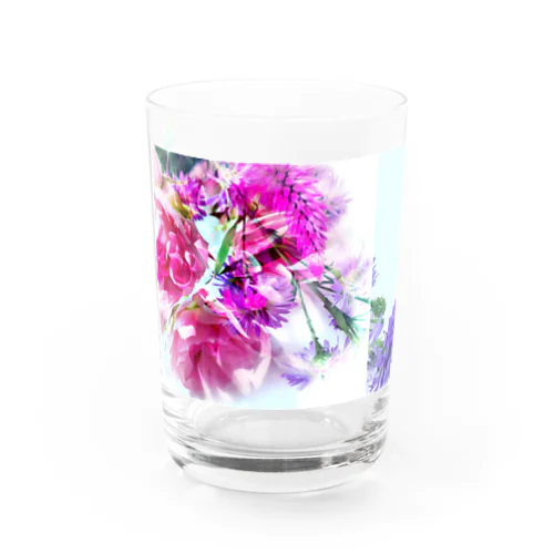clear vivid flowers Water Glass