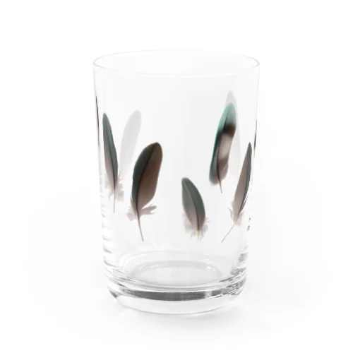 ブルーボタンインコの羽 Water Glass