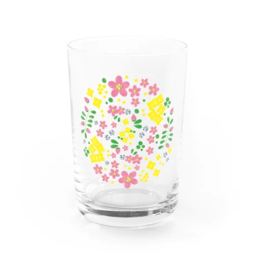 ピンクのお花畑 Water Glass