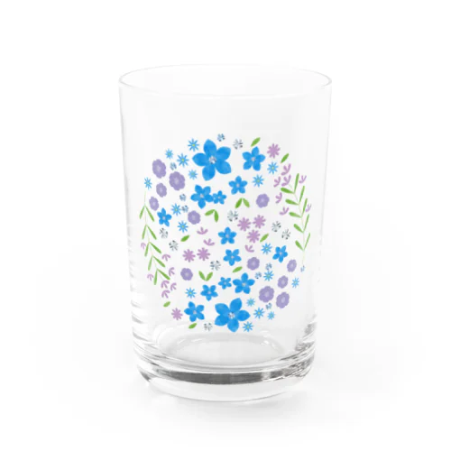 ブルーのお花畑 Water Glass