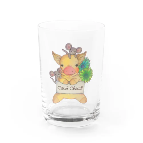 chaco 先生　なかよしピギー＆マウチュー Water Glass