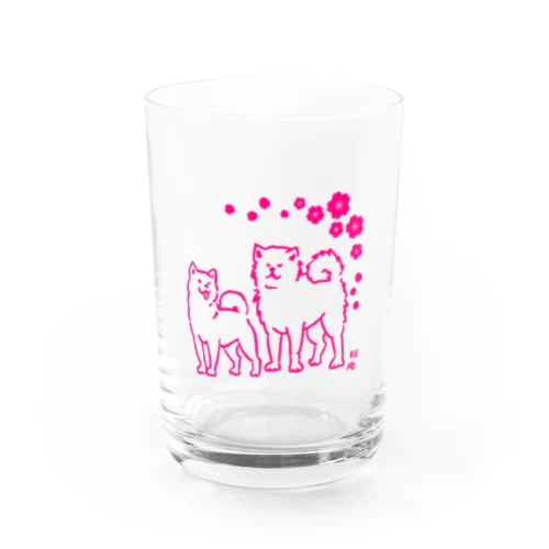 シャキッと秋柴🐶Pink Water Glass