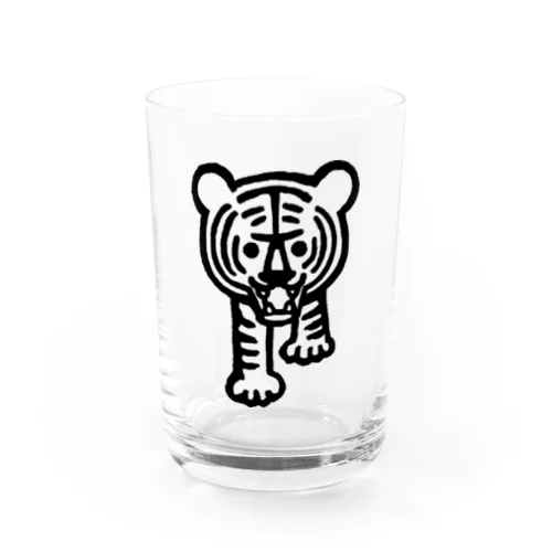 白黒のトラくん Water Glass