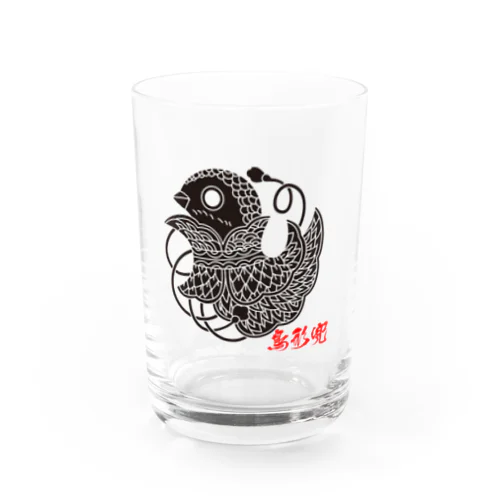 【家紋シリーズ.09】-鳥形兜紋 Water Glass