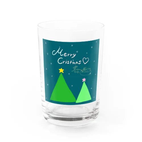 メリークリスマス　コップ（緑） Water Glass