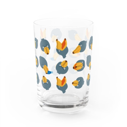 ハシビロコウ柄のグラス Water Glass