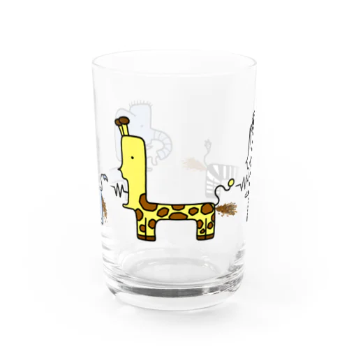 だっぷんフレンズ　きりんさん　ぞうさん　しまうまさん Water Glass