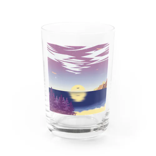 Shimoda_purple_bule_pinkplane  Water Glass