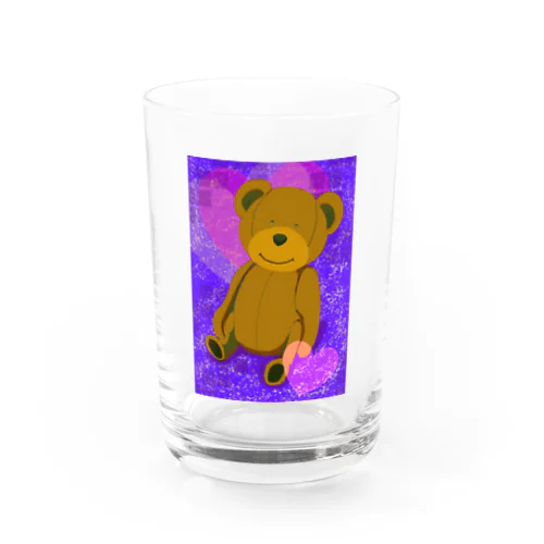 テディベア　パープル Water Glass