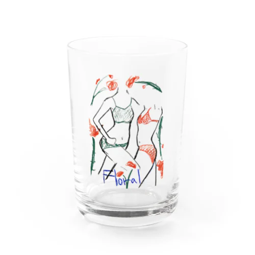 Floral Water Glass