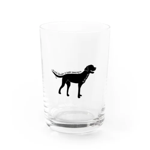 Black Labrador  Water Glass