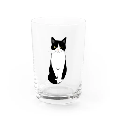 お利口さんのハチワレちゃん Water Glass