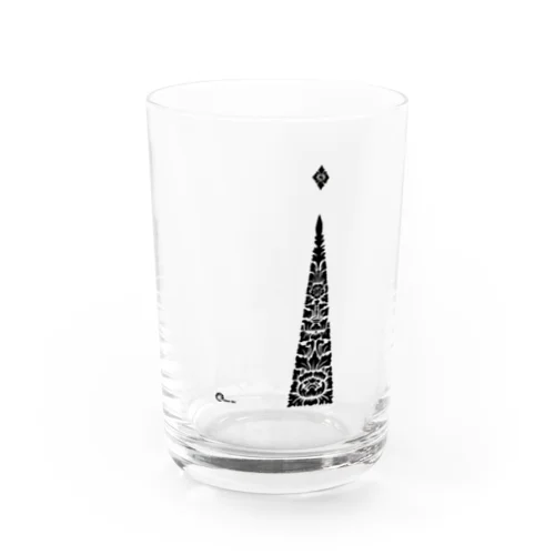 バリ三角+星　黒 Water Glass