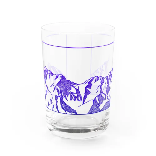 槍穂高連峰　青ペン Water Glass