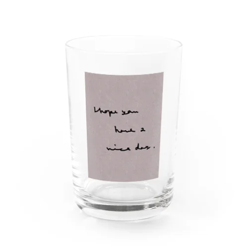 洋書風 message Water Glass