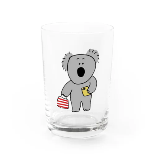 お買い物メモを見返すこあらくん Water Glass