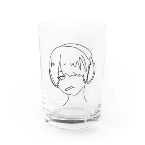 ペン描きベッドホンくん Water Glass