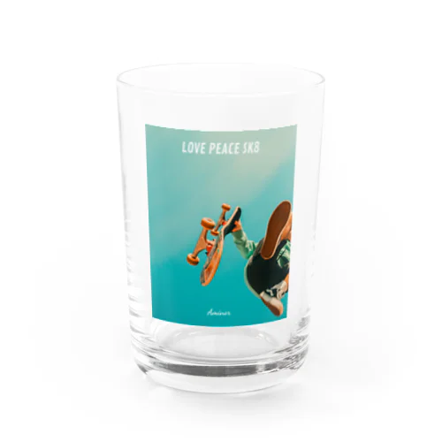 Love Peace SK8 _ Sk8erBoy Water Glass