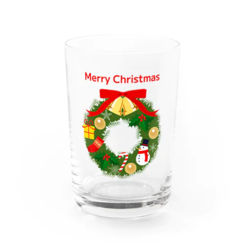 キュートなクリスマスリース Water Glass