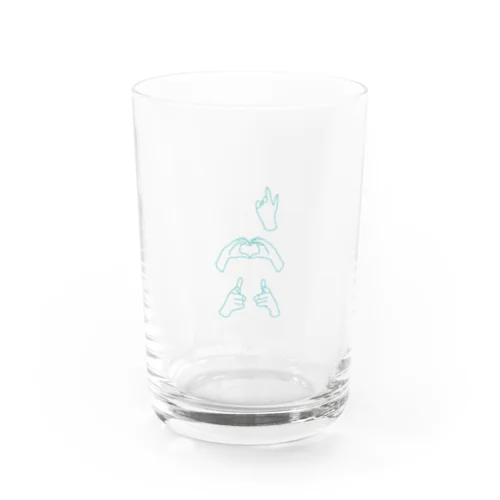 i love you ハンドサイン Water Glass