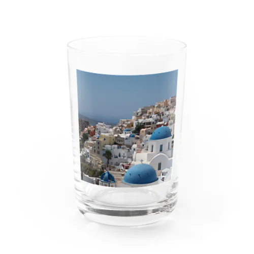 【世界一周旅】ギリシャ　サントリーニ島の景色 Water Glass