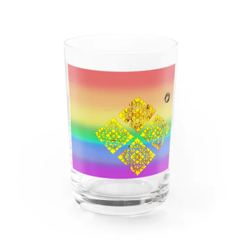 バリ菱x4でか虹 Water Glass