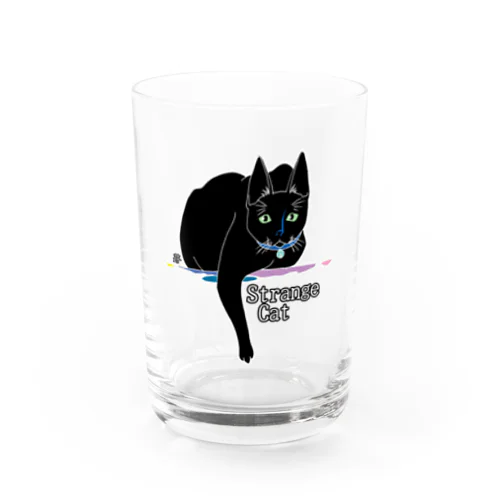 Strange Cat Water Glass