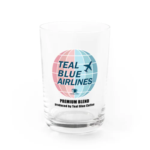 TEAL BLUE AIRLINES Water Glass