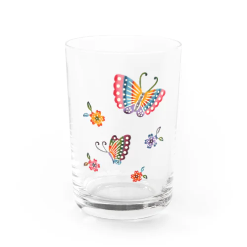 紅型柄・蝶と花 Water Glass