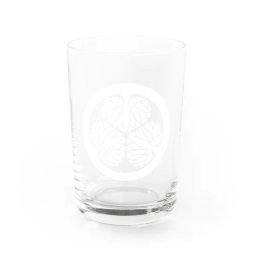 徳川家康 家紋 三つ葉左葵巴の紋 葵（白） Water Glass